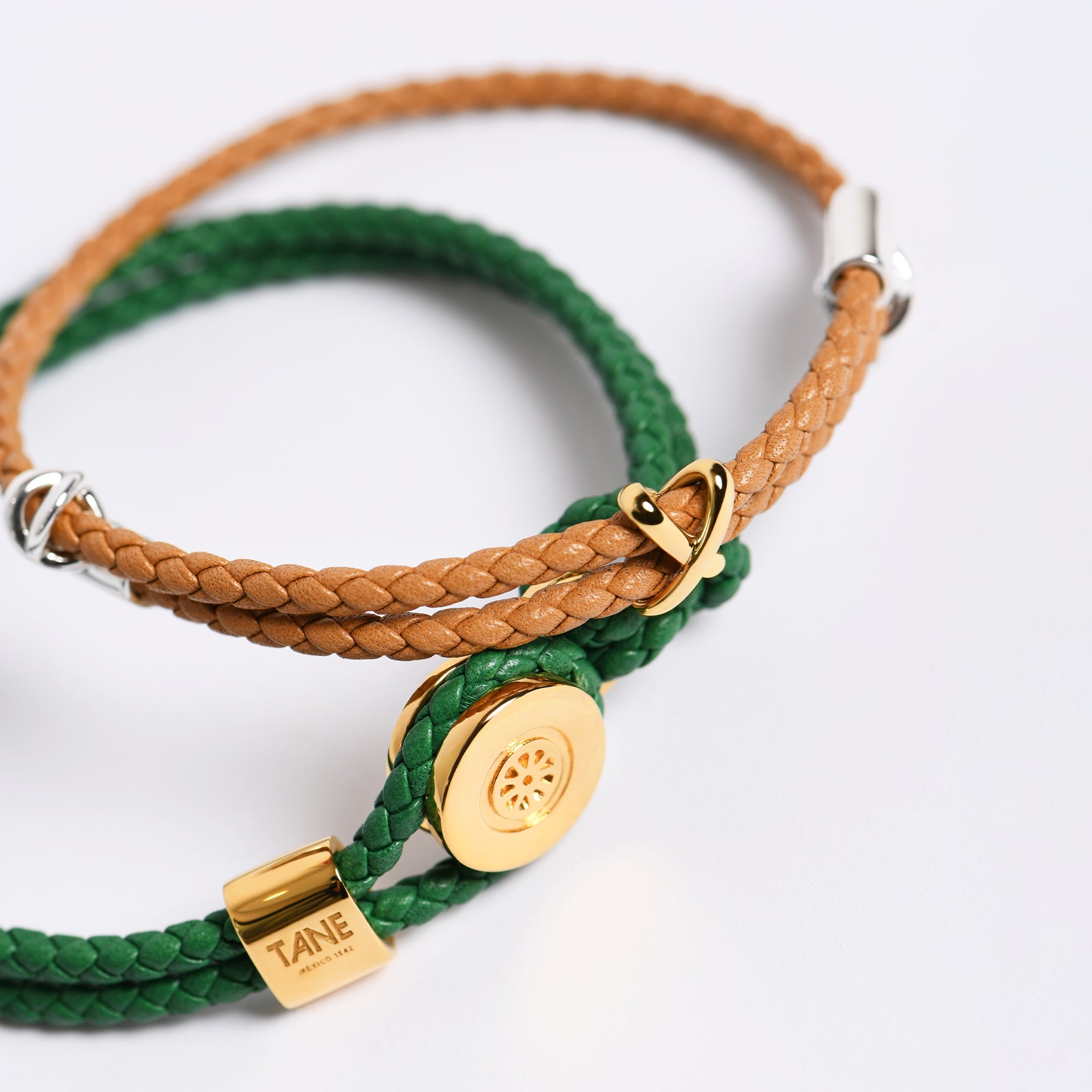 PULSERA X PIEL CAMEL VERMEIL