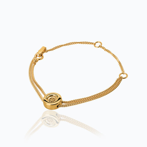 PULSERA TANE RACING LLANTA CADENA ORO