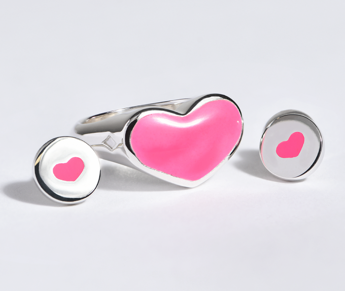 aretes y anillo de plata perfectos para el regalo este san valentin